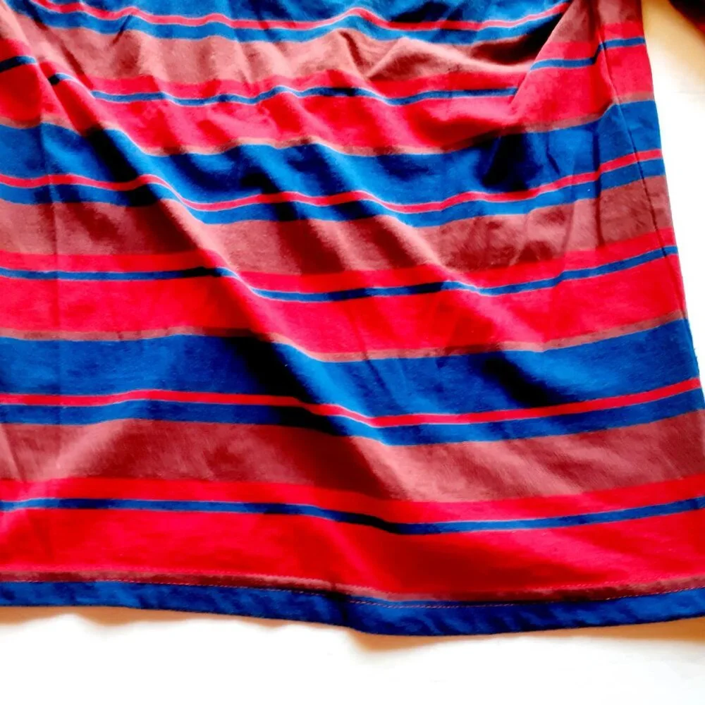 Sonoma Boys T-Shirt Red Blue Stripe Long Sleeve Size Large